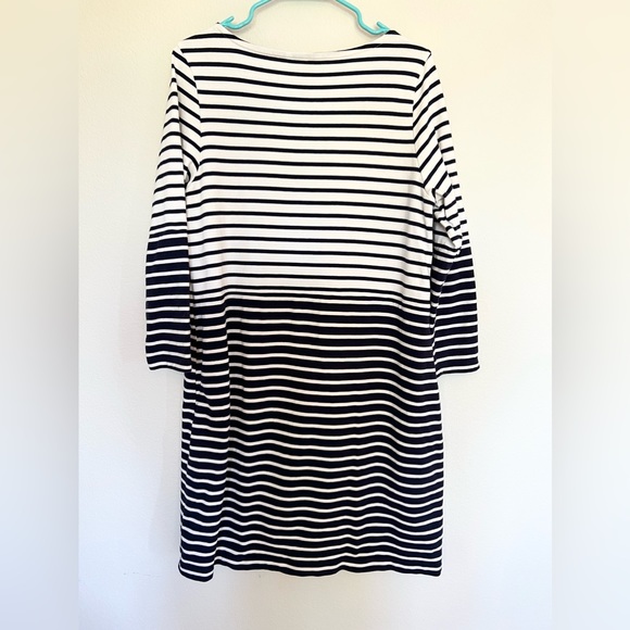 Boden White Navy Stripe Dress Sz 14 L $129 - Picture 3 of 4